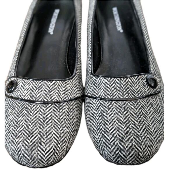 Vintage Worthington Herringbone Tweed Loafers, Block Heel 90's Classic Sz. 10 - Picture 2 of 9